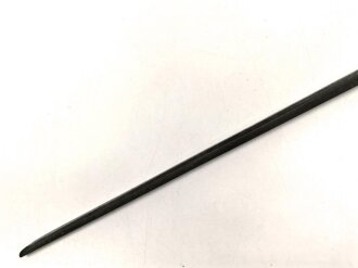 U.S. Army , Dillenbajonett Modell 1882  für Lee Gewehr der Marine, 3- kantklinge, Gesamtlänge 52,6 cm, Tüllendurchmesser 22 mm , Tüllenlänge 67,5 mm,  keinerlei Markierungen