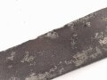 Schweiz, Weidmesser ohne Scheide , aufpflanzbar, Kantonal, Arretierungsfeder fehlt, Gesamtlänge 65,7 cm, Messinggriff mit gerader Parierstange   glatte Keilklinge beschliffen mit Rostspuren,  Schlitzlänge für die Gewehraufnahme 7cm, Schlitzbreite 3,5 mm