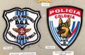 Uruguay, Sammlung Ärmelabzeichen und Pilotenabzeichen der Polizei, auf Karton getackert