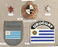 Uruguay, Sammlung verschiedener Abzeichen des Militärs, teils auf Karton getackert
