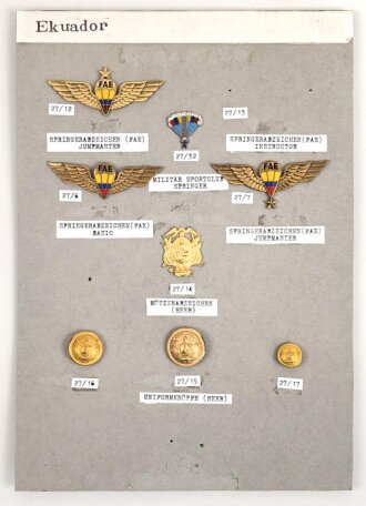 Ecuador, Sammlung Fallschirmjäger abzeichen und...