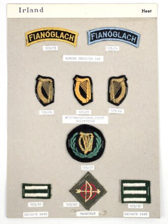 Irland, Sammlung Mützenabzeichen und Rangabzeichen...