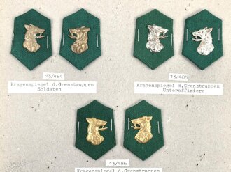 Tschechoslowakei, Sammlung Uniformeffekten der Grenztruppen, auf Karton getackert