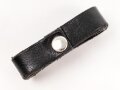 Schieber für ein Zweidornkoppel , schwarzes Leder, Innenmaß 43mm, Nachkriegsfertigung
