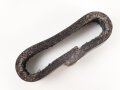 Schieber für ein Zweidornkoppel , schwarzes Leder, Innenmaß 43mm, Nachkriegsfertigung