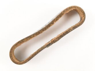 Schieber für ein Zweidornkoppel , schwarzes Leder, Innenmaß 48mm, Nachkriegsfertigung
