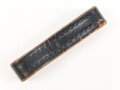 Schieber für ein Zweidornkoppel , schwarzes Leder, Innenmaß 48mm, Nachkriegsfertigung