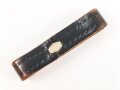 Schieber für ein Zweidornkoppel , schwarzes Leder, Innenmaß 48mm, Nachkriegsfertigung