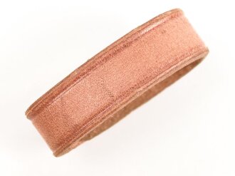 Schieber für ein Zweidornkoppel , braunes Leder, Innenmaß 44mm, Nachkriegsfertigung