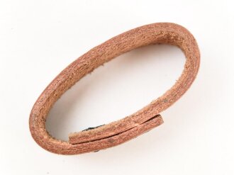 Schieber für ein Zweidornkoppel , braunes Leder, Innenmaß 44mm, Nachkriegsfertigung