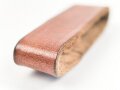 Schieber für ein Zweidornkoppel , braunes Leder, Innenmaß 50mm
