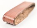 Schieber für ein Zweidornkoppel , braunes Leder, Innenmaß 50mm