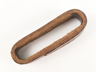 Schieber für ein Zweidornkoppel , braunes Leder, Innenmaß 47mm