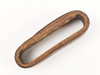Schieber für ein Zweidornkoppel , braunes Leder, Innenmaß 47mm