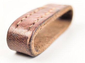 Schieber für ein Zweidornkoppel , braunes Leder, Innenmaß 47mm