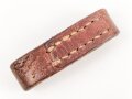 Schieber für ein Zweidornkoppel , braunes Leder, Innenmaß 47mm