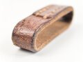 Schieber für ein Zweidornkoppel , braunes Leder, Innenmaß 47mm