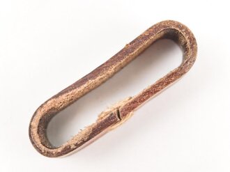 Schieber für ein Zweidornkoppel , braunes Leder, Innenmaß 41mm