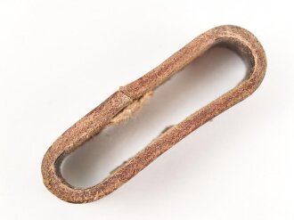Schieber für ein Zweidornkoppel , braunes Leder, Innenmaß 41mm