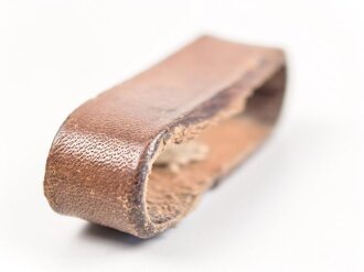 Schieber für ein Zweidornkoppel , braunes Leder, Innenmaß 41mm