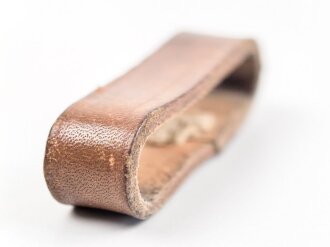 Schieber für ein Zweidornkoppel , braunes Leder, Innenmaß 41mm