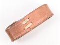 Schieber für ein Zweidornkoppel , braunes Leder, Innenmaß 41mm