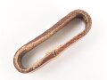 Schieber für ein Zweidornkoppel , braunes Leder, Innenmaß 41mm