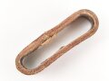 Schieber für ein Zweidornkoppel , braunes Leder, Innenmaß 41mm