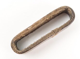 Schieber für ein Zweidornkoppel , braunes Leder, Innenmaß 46mm