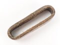 Schieber für ein Zweidornkoppel , braunes Leder, Innenmaß 46mm