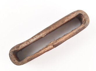 Schieber für ein Zweidornkoppel , braunes Leder, Innenmaß  50mm