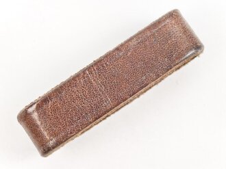 Schieber für ein Zweidornkoppel , braunes Leder, Innenmaß  53mm