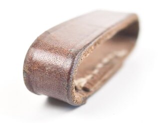 Schieber für ein Zweidornkoppel , braunes Leder, Innenmaß  53mm