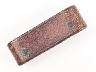 Schieber für ein Zweidornkoppel , braunes Leder, Innenmaß  51mm