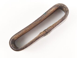 Schieber für ein Zweidornkoppel , braunes Leder, Innenmaß  51mm