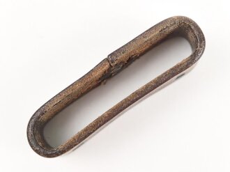 Schieber für ein Zweidornkoppel , braunes Leder, Innenmaß  51mm