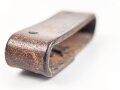 Schieber für ein Zweidornkoppel , braunes Leder, Innenmaß  51mm