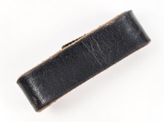 Schieber für ein Zweidornkoppel , schwarzes Leder, Innenmaß  47mm