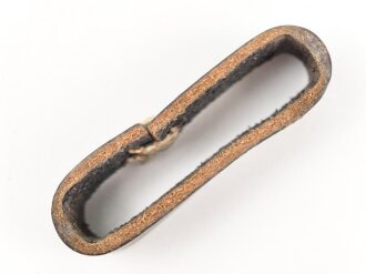 Schieber für ein Zweidornkoppel , schwarzes Leder, Innenmaß  47mm