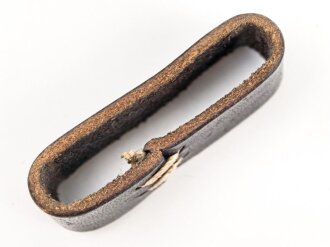 Schieber für ein Zweidornkoppel , schwarzes Leder, Innenmaß  47mm