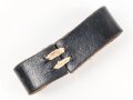 Schieber für ein Zweidornkoppel , schwarzes Leder, Innenmaß  47mm