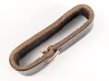 Schieber für ein Zweidornkoppel , schwarzes Leder, Innenmaß  47mm