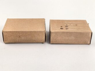 2 Stück leere Patronenschachteln für je 15 Schuss Munition zum K98 der Wehrmacht