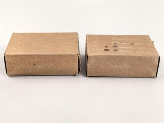 2 Stück leere Patronenschachteln für je 15 Schuss Munition zum K98 der Wehrmacht