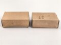 2 Stück leere Patronenschachteln für je 15 Schuss Munition zum K98 der Wehrmacht