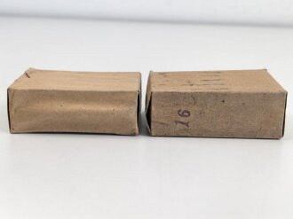 2 Stück leere Patronenschachteln für je 15 Schuss Munition zum K98 der Wehrmacht
