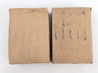 2 Stück leere Patronenschachteln für je 15 Schuss Munition zum K98 der Wehrmacht