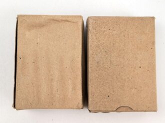 2 Stück leere Patronenschachteln für je 15 Schuss Munition zum K98 der Wehrmacht