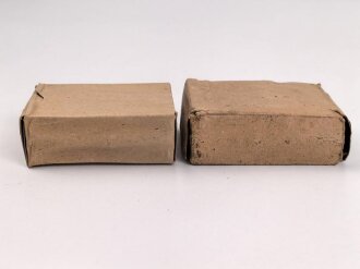 2 Stück leere Patronenschachteln für je 15 Schuss Munition zum K98 der Wehrmacht