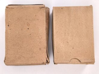 2 Stück leere Patronenschachteln für je 15 Schuss Munition zum K98 der Wehrmacht